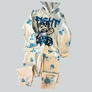 Shein Paint Ball Teddy Sweat Outfit